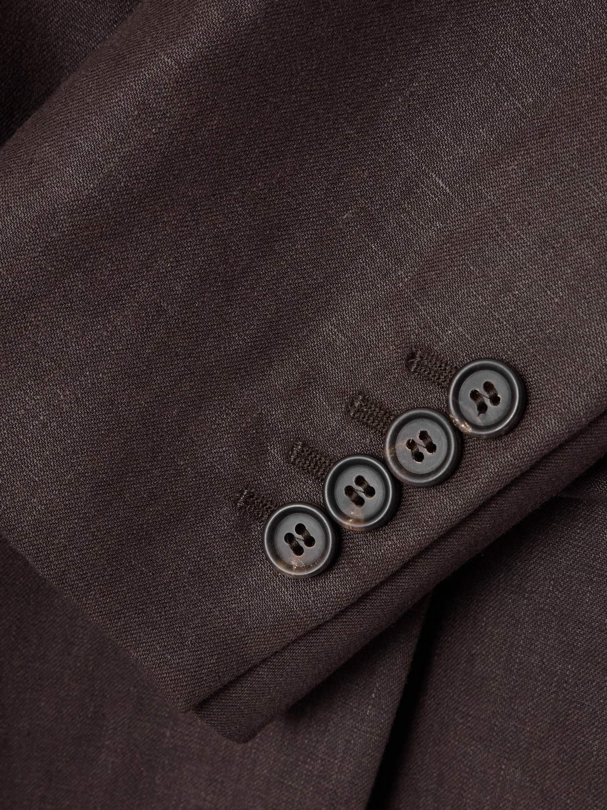 Brunello Cucinelli Double-breasted Linen Blazer In Brown