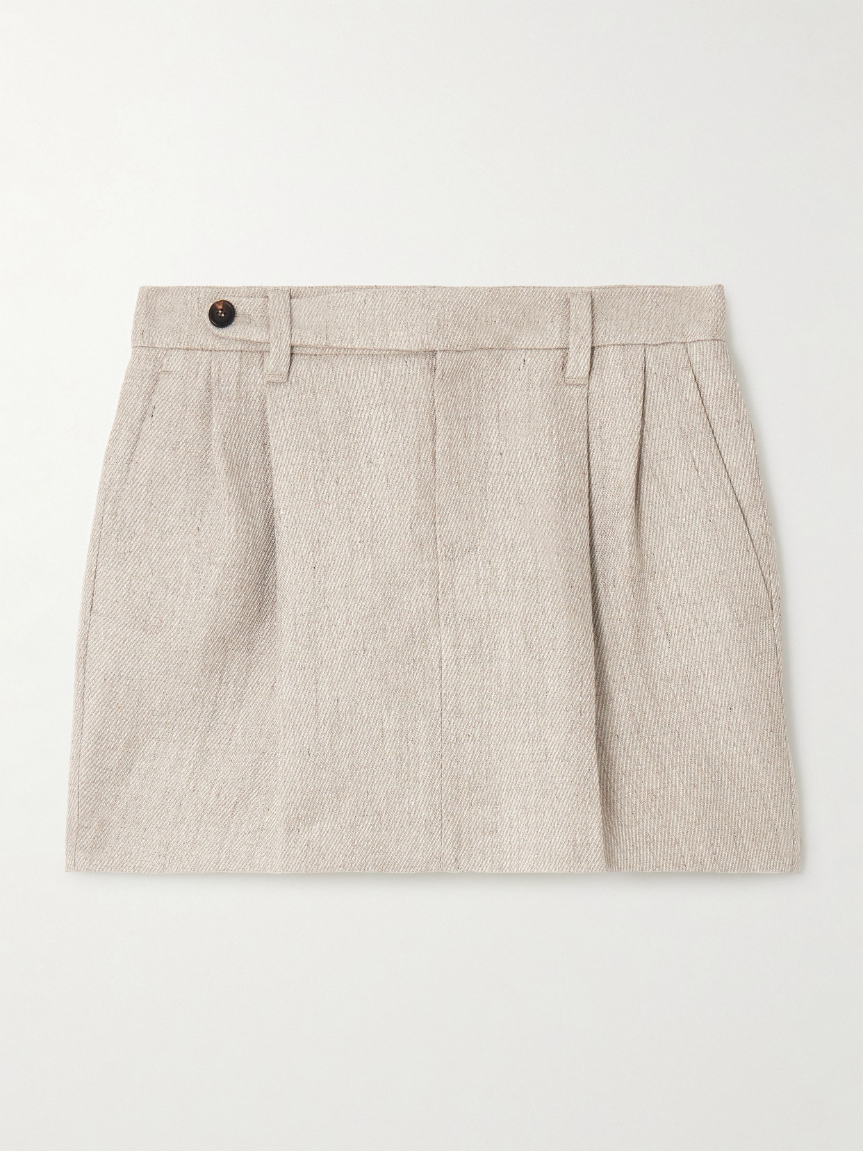 Brunello Cucinelli Linen-twill Mini Skirt In Neutrals