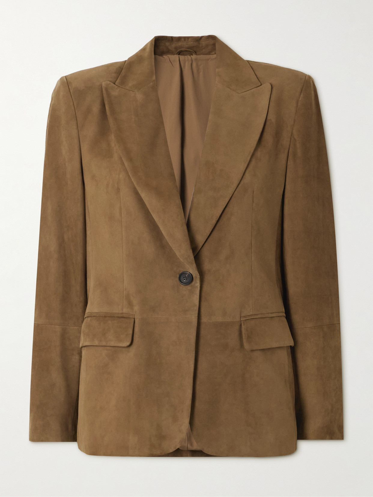 Brunello Cucinelli Suede Blazer In Brown