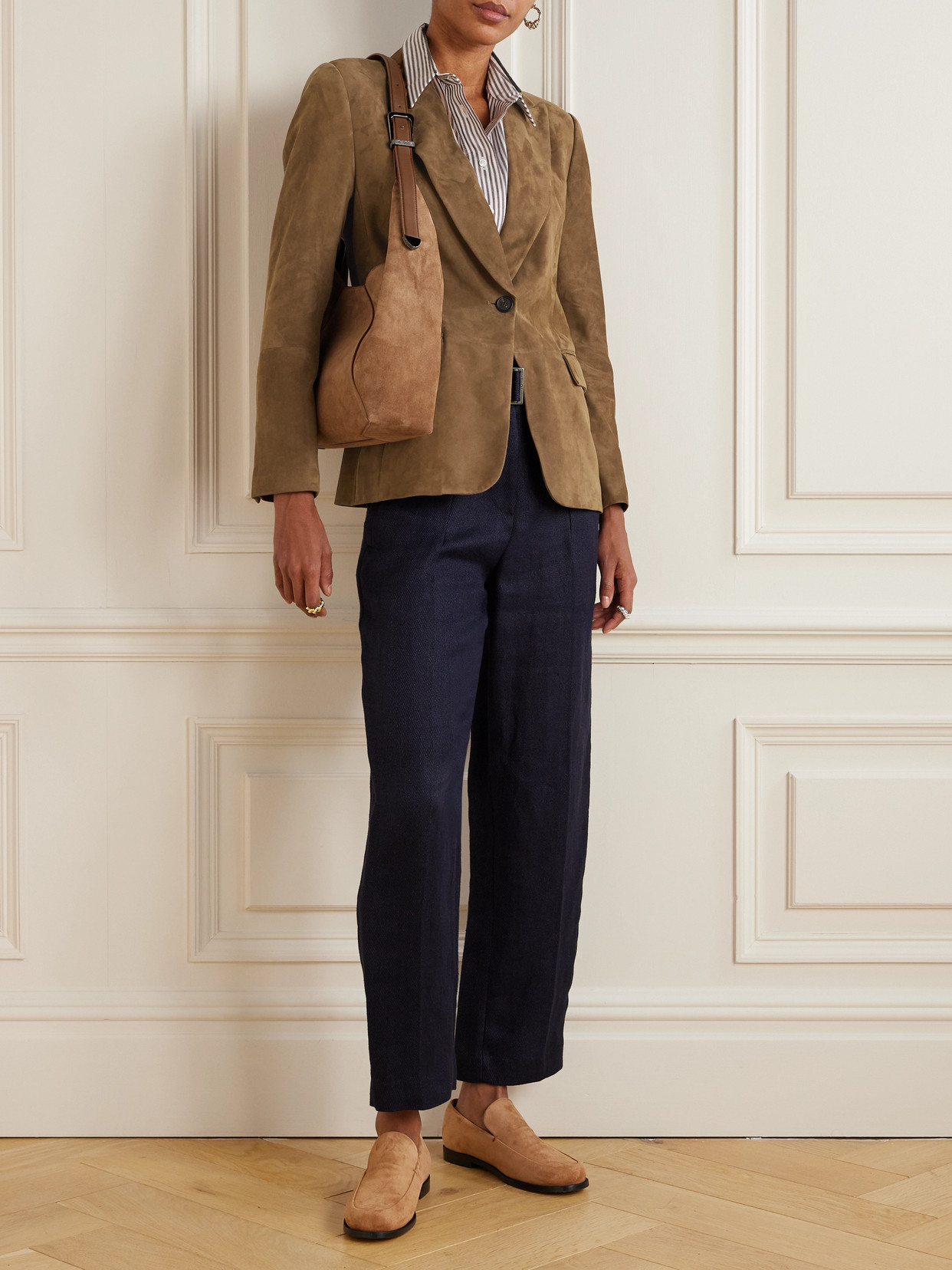 Brunello Cucinelli Suede Blazer In Brown