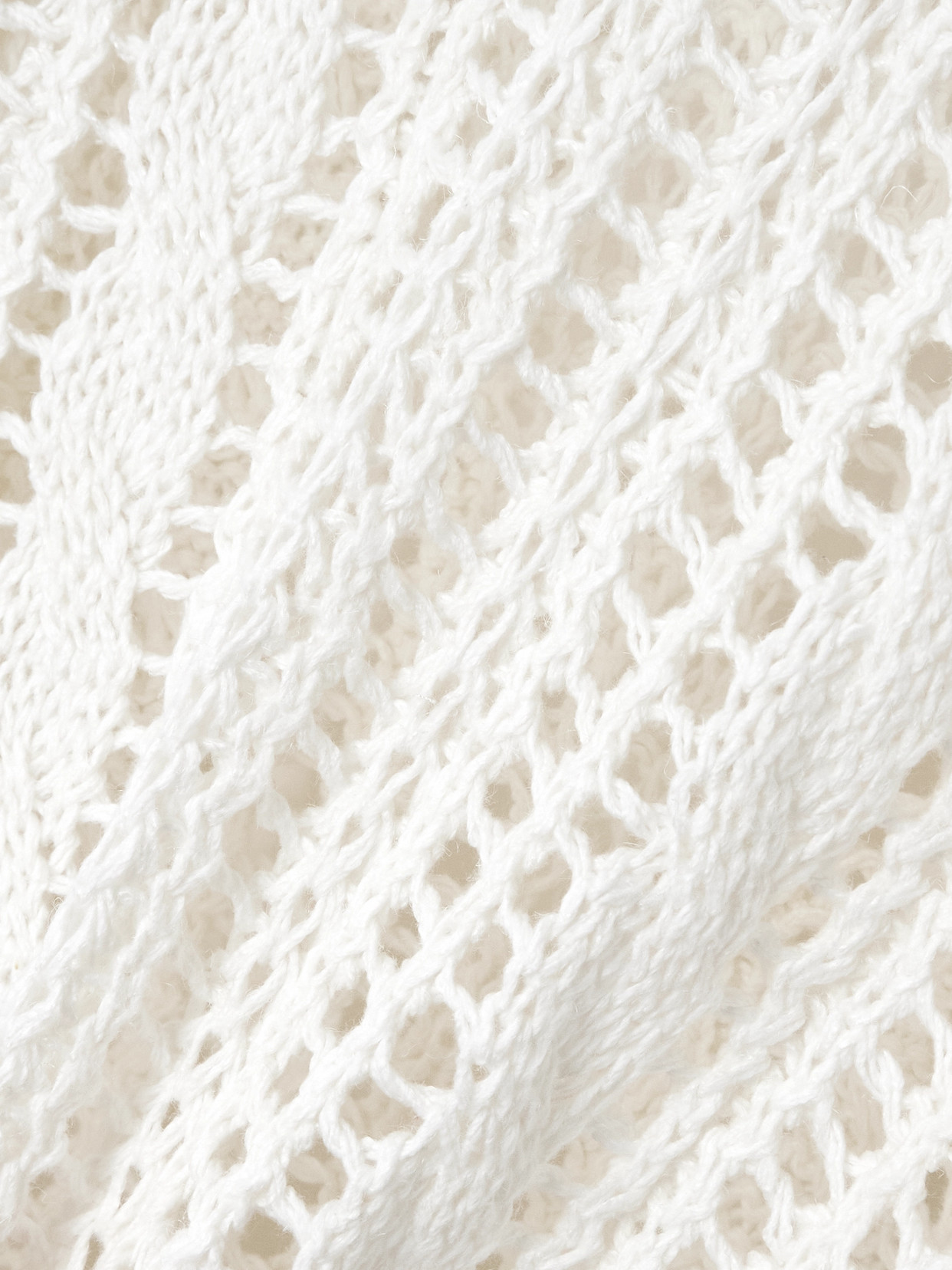 Brunello Cucinelli Open-knit Jute-blend Sweater In White