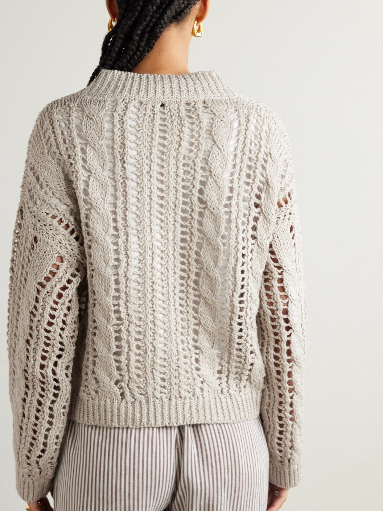 BRUNELLO CUCINELLI OPEN-KNIT JUTE-BLEND SWEATER