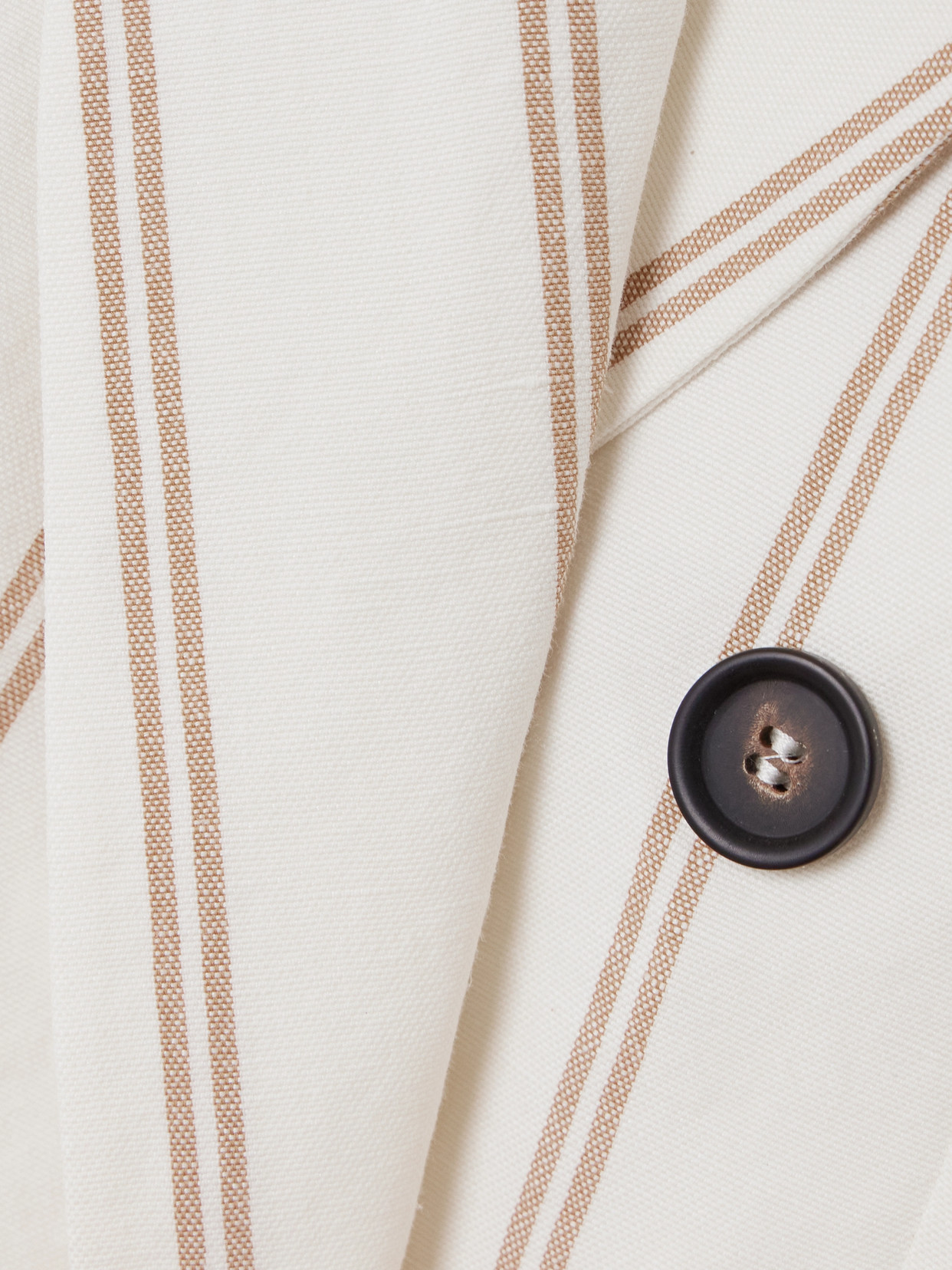 Brunello Cucinelli Multicolor Jacket With All-over Striped Motif And Monile Detail In Off-white