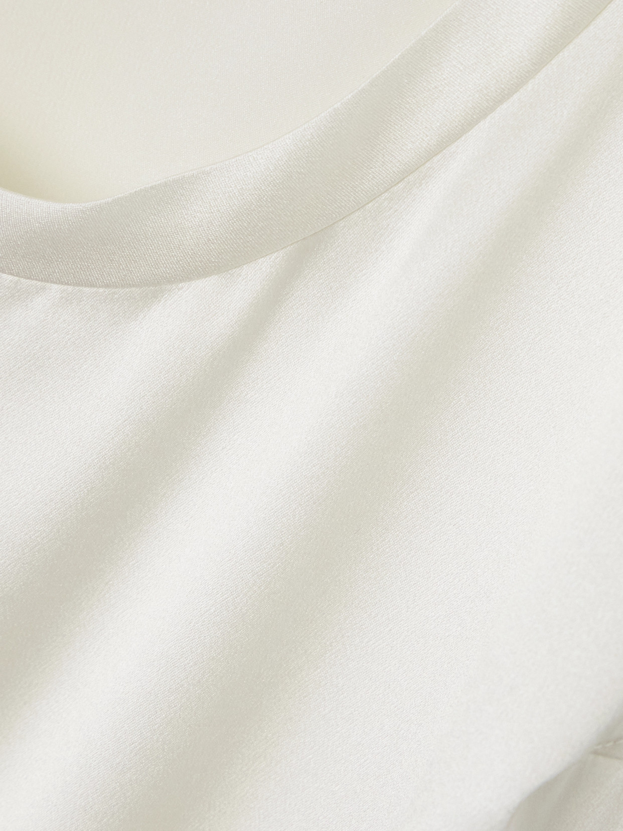 Brunello Cucinelli Silk-blend Satin Tank In Off-white