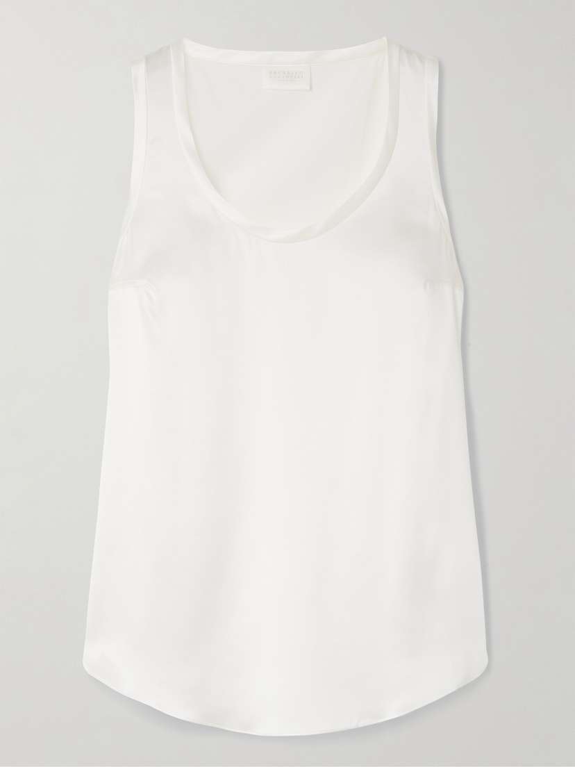 Brunello Cucinelli Silk-blend Satin Tank