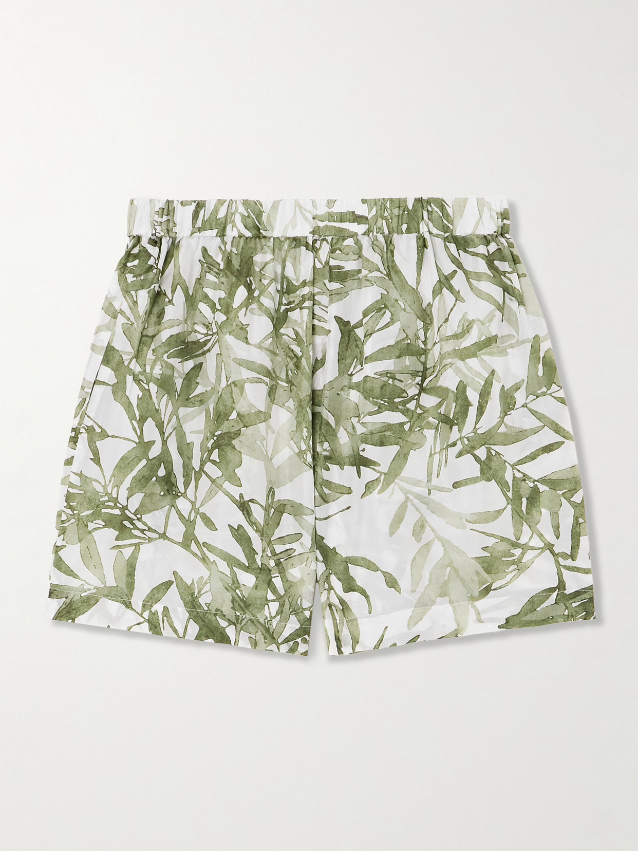 Brunello Cucinelli Floral-print Silk Shorts In Green