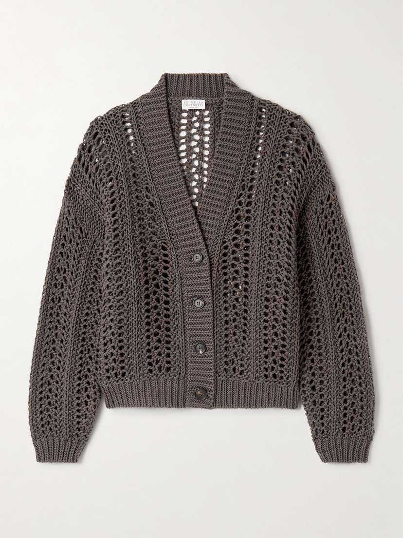 Brunello Cucinelli Open-knit Cotton Cardigan