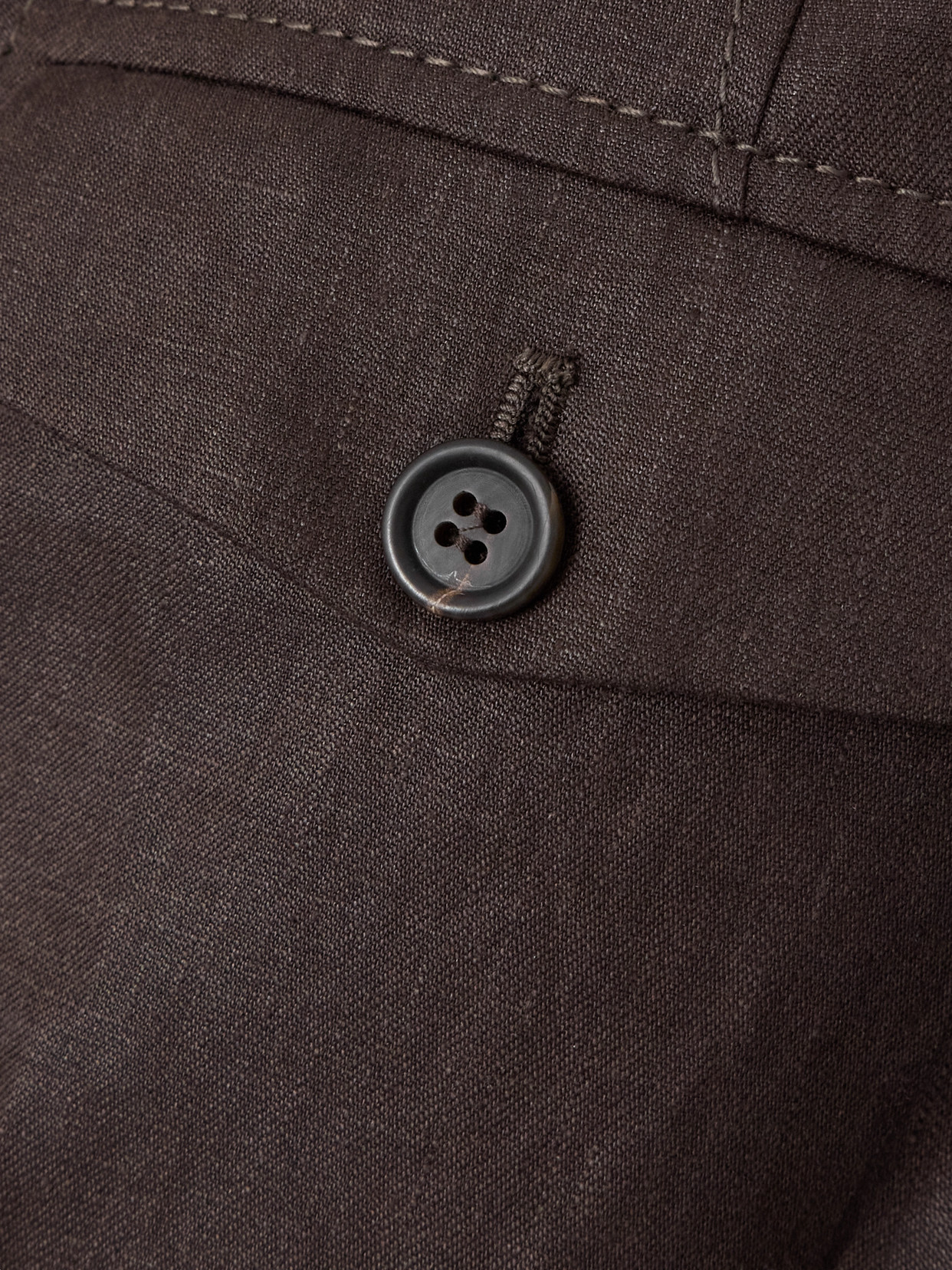 Shop Brunello Cucinelli Belted Linen Tapered Pants In Brown