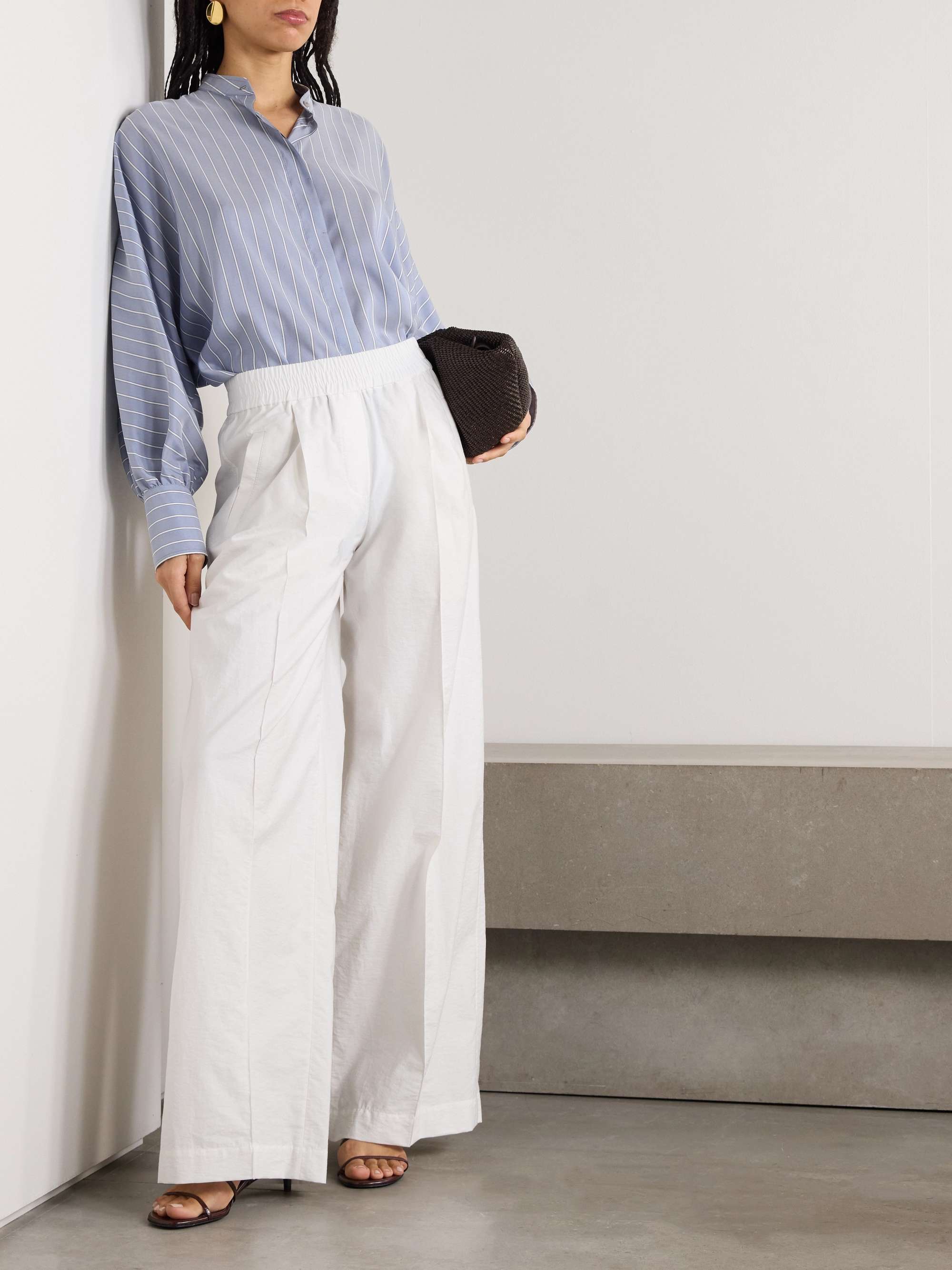 BRUNELLO CUCINELLI Striped silk shirt | NET-A-PORTER