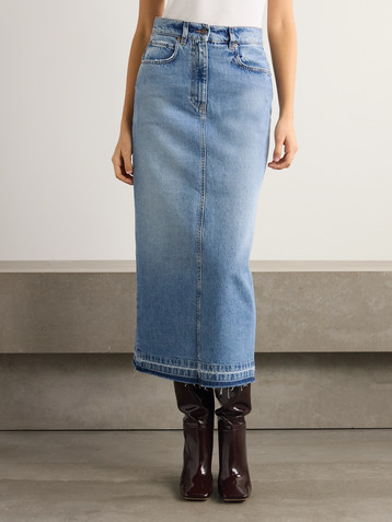 Fortela Denim midi skirt