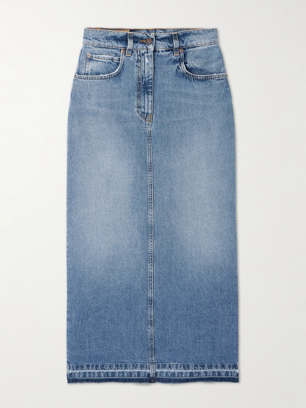 Fortela Denim Midi Skirt In Blue