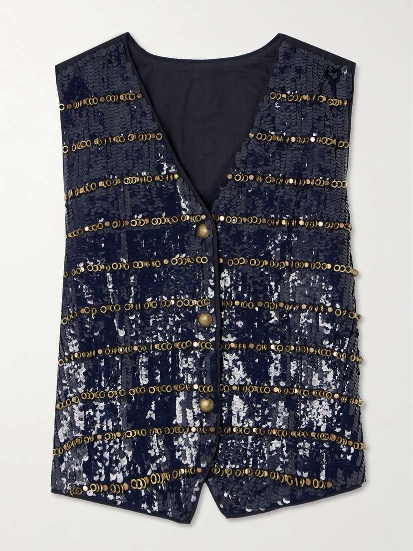 Fortela Embellished Cotton Vest