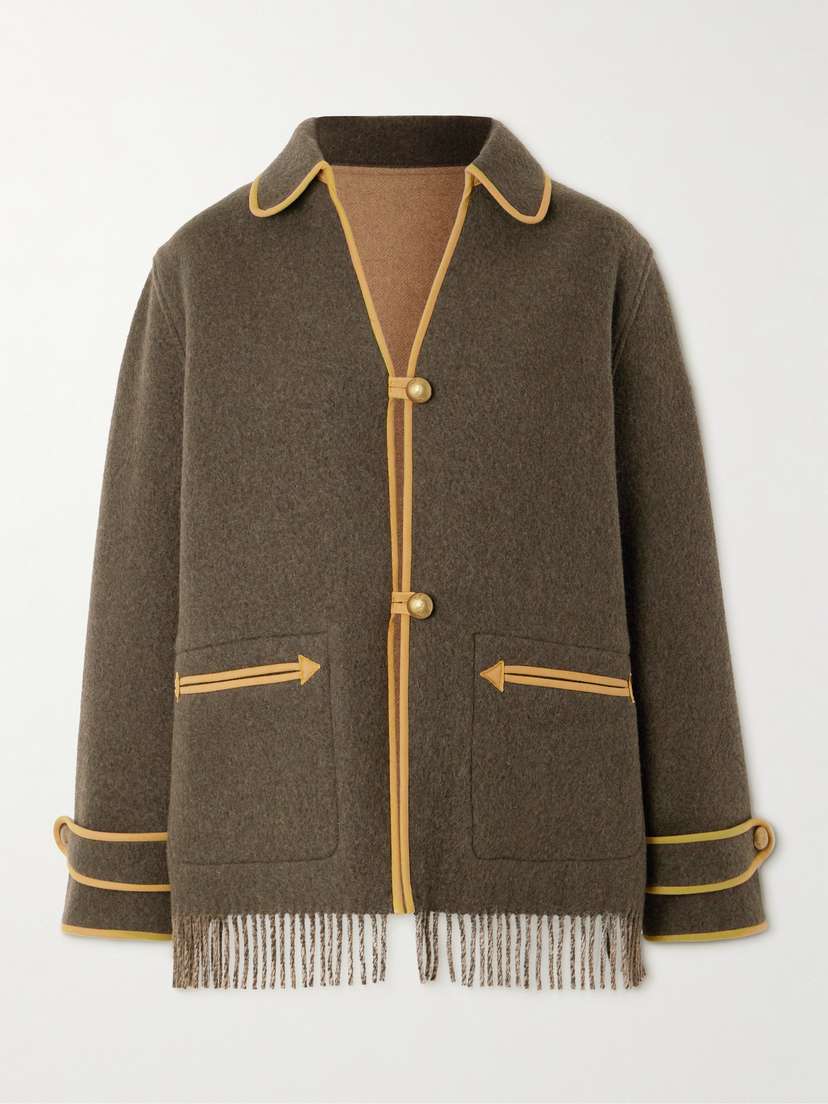 Fortela Fringed Canvas-trimmed Brushed Wool-blend Jacket