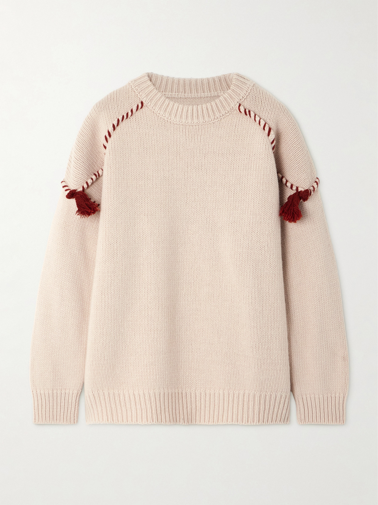 Fortela Tasseled Wool And Cashmere-blend Sweater In Neutrals