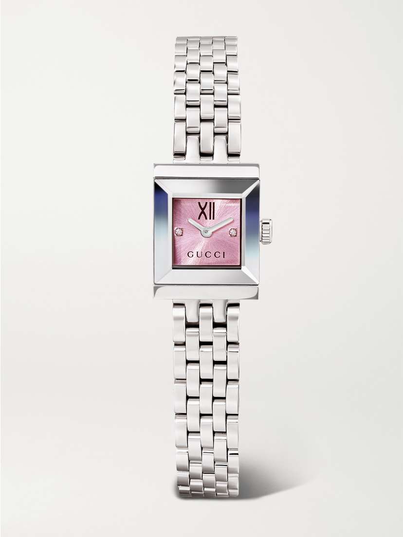 Gucci G-frame 18mm Stainless Steel Diamond Watch