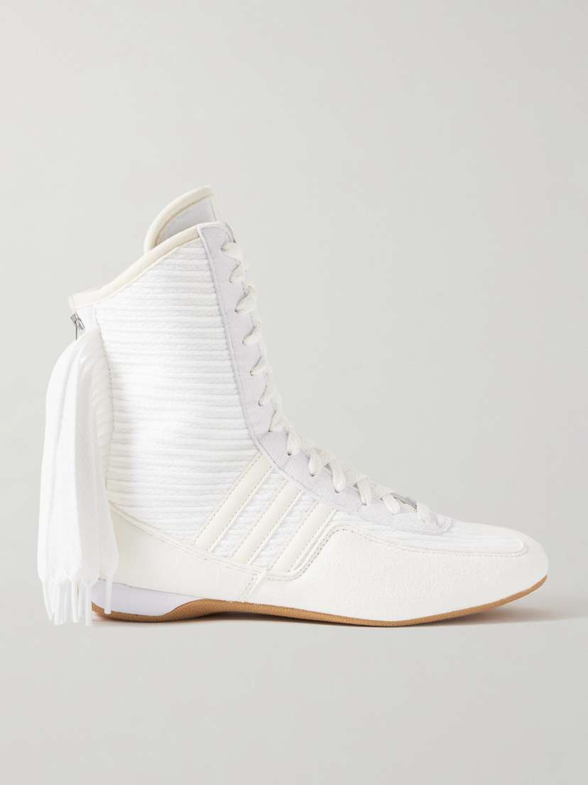 adidas by Stella McCartney Rasant V3 Fringed Vegan-trimmed Canvas Sneakers