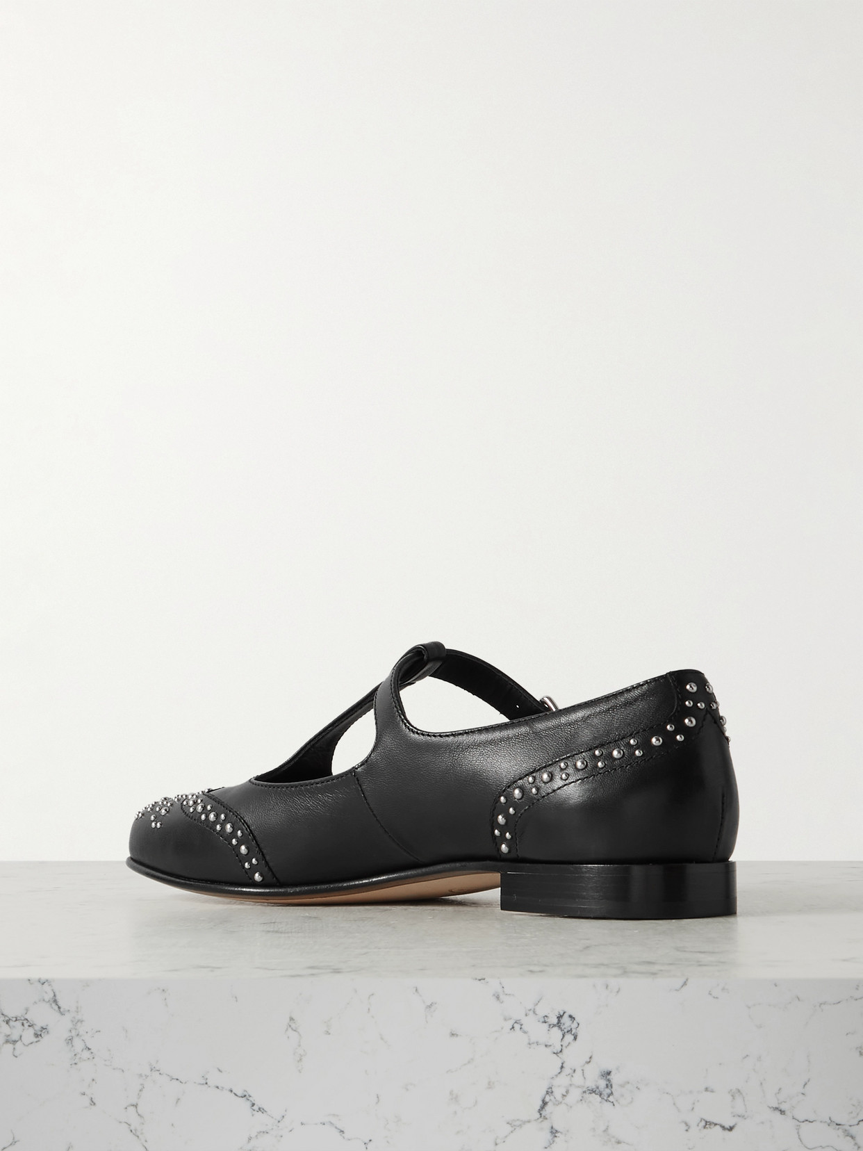 Church's Opal Studded Leather Mary Jane Brogues In Black