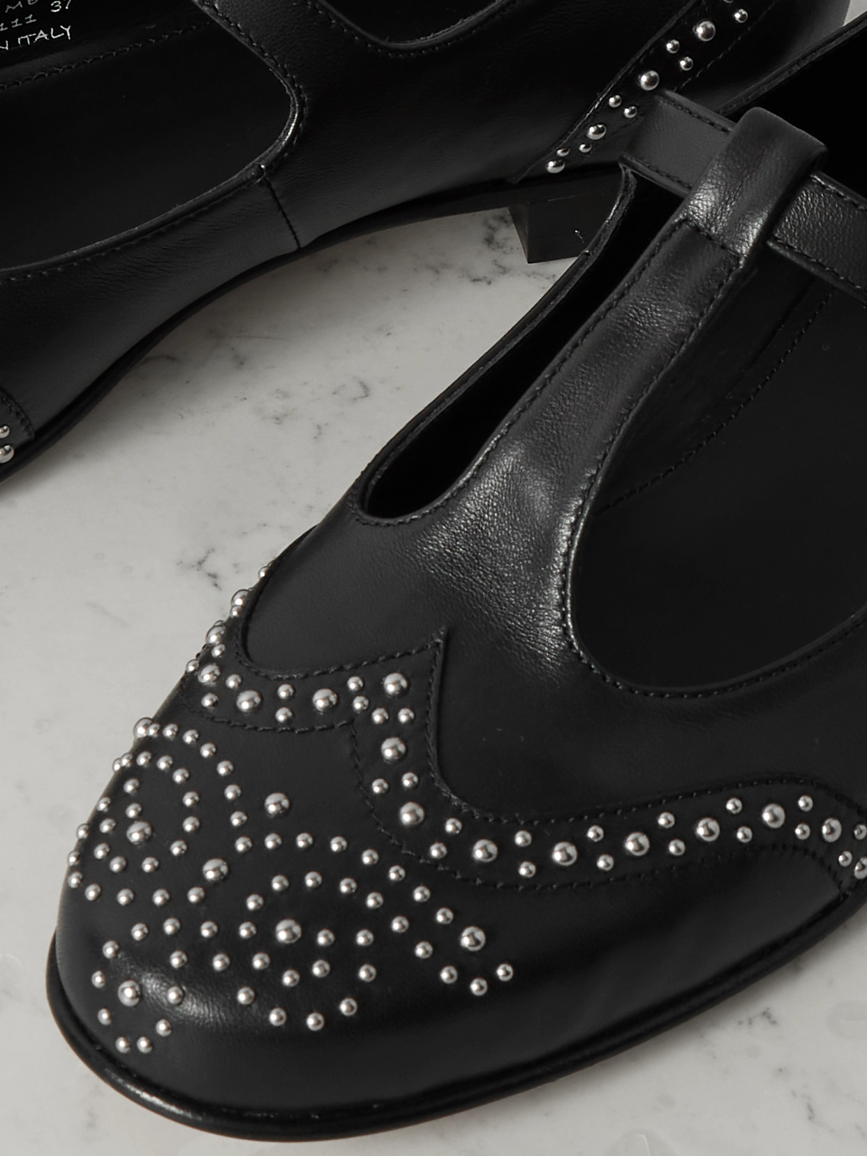 Church's Opal Studded Leather Mary Jane Brogues In Black
