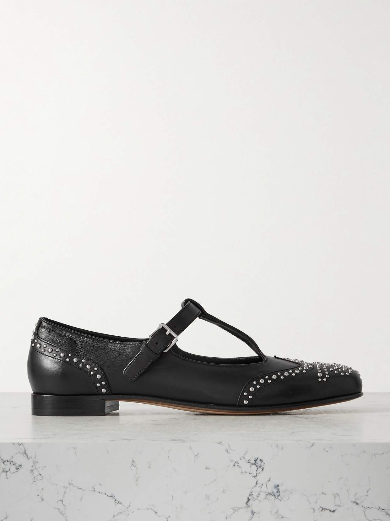 Church's Opal Studded Leather Mary Jane Brogues In Black