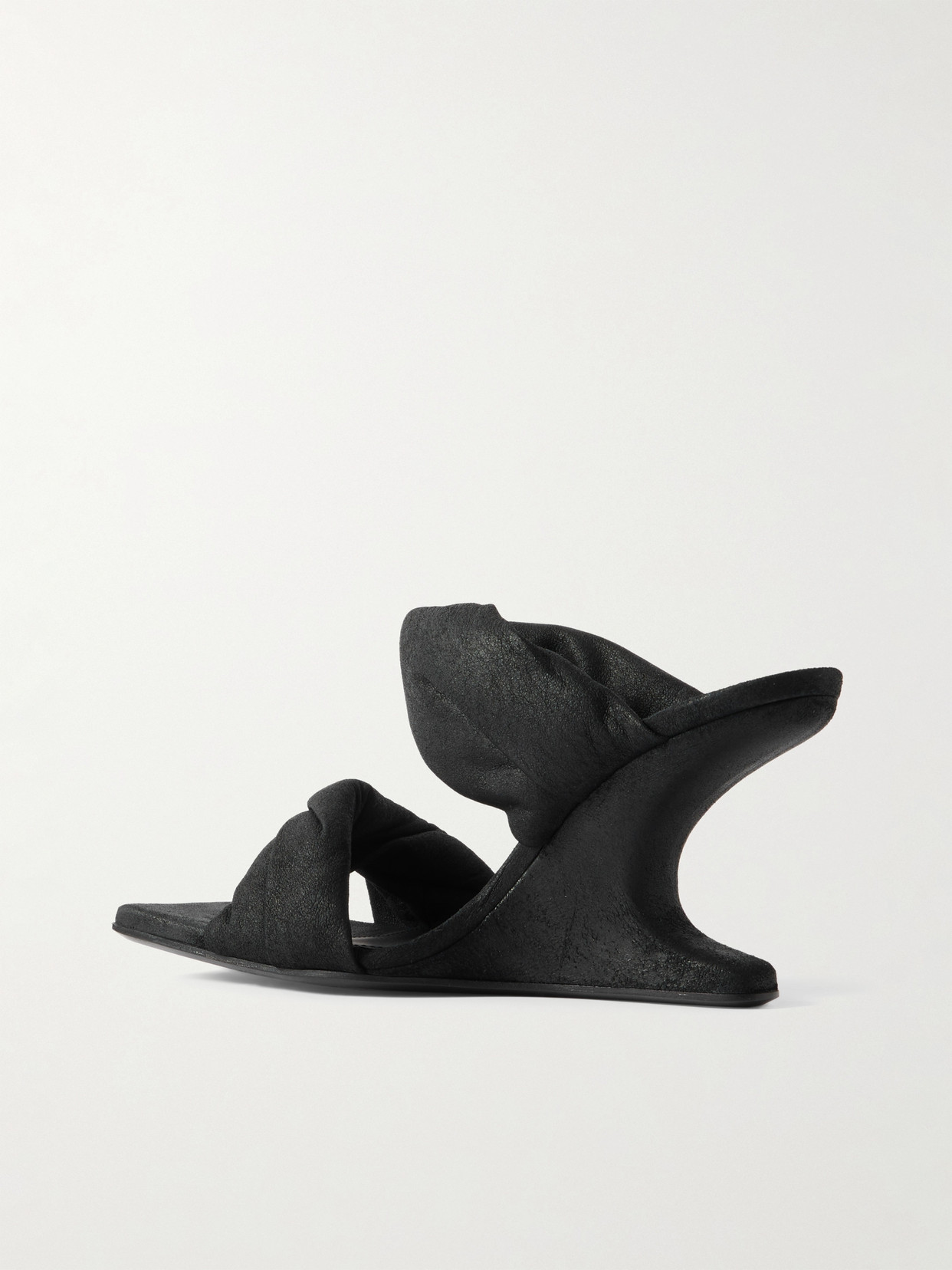 Rick Owens Twisted Cantilever Sandals 8 In Black