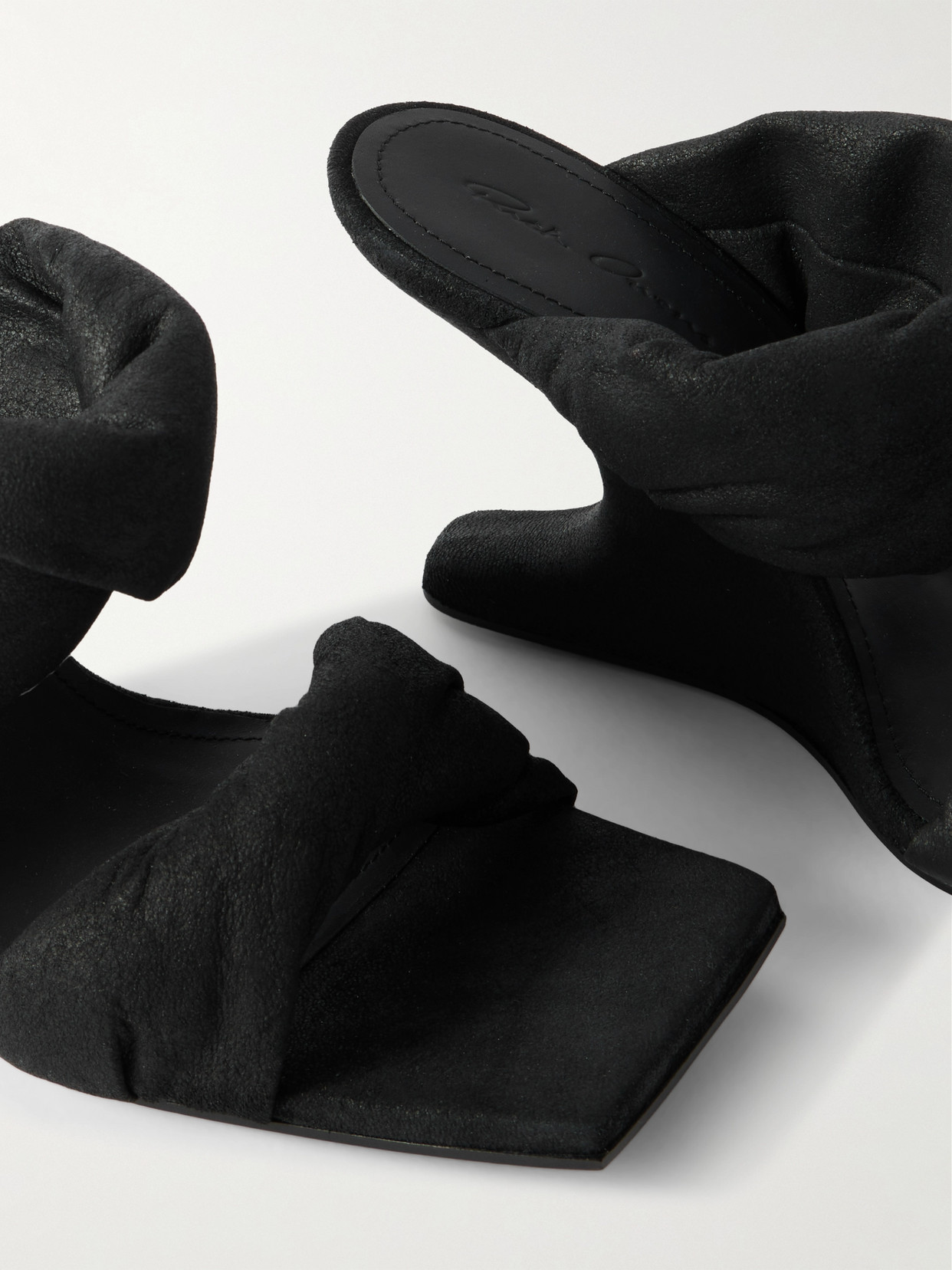 Rick Owens Twisted Cantilever Sandals 8 In Black