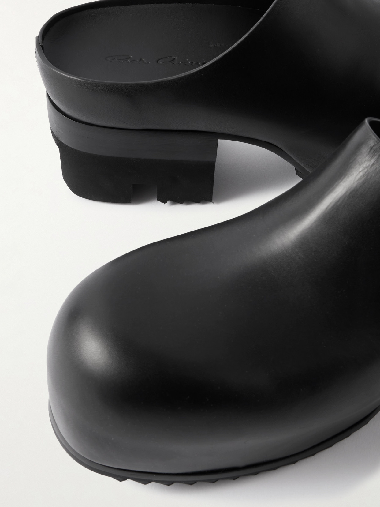 Rick Owens Black Hollywood Ballast Mules In Black