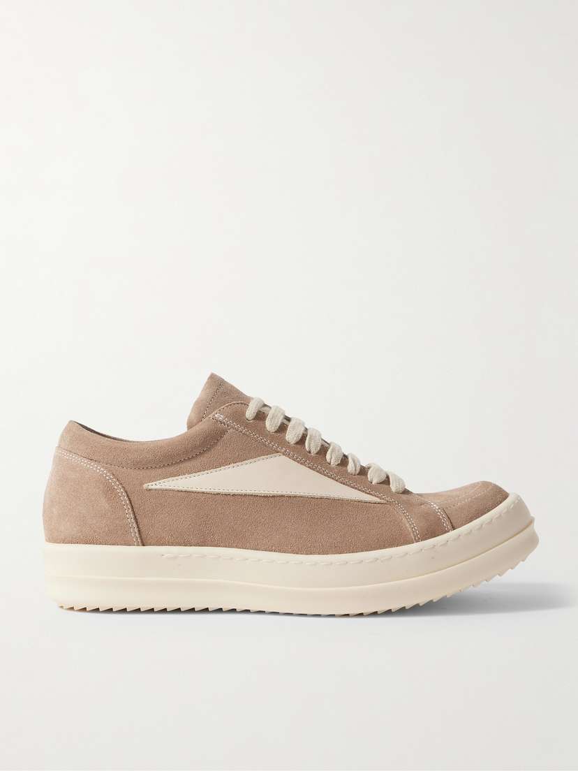 Rick Owens Vintage Leather-trimmed Suede Sneakers