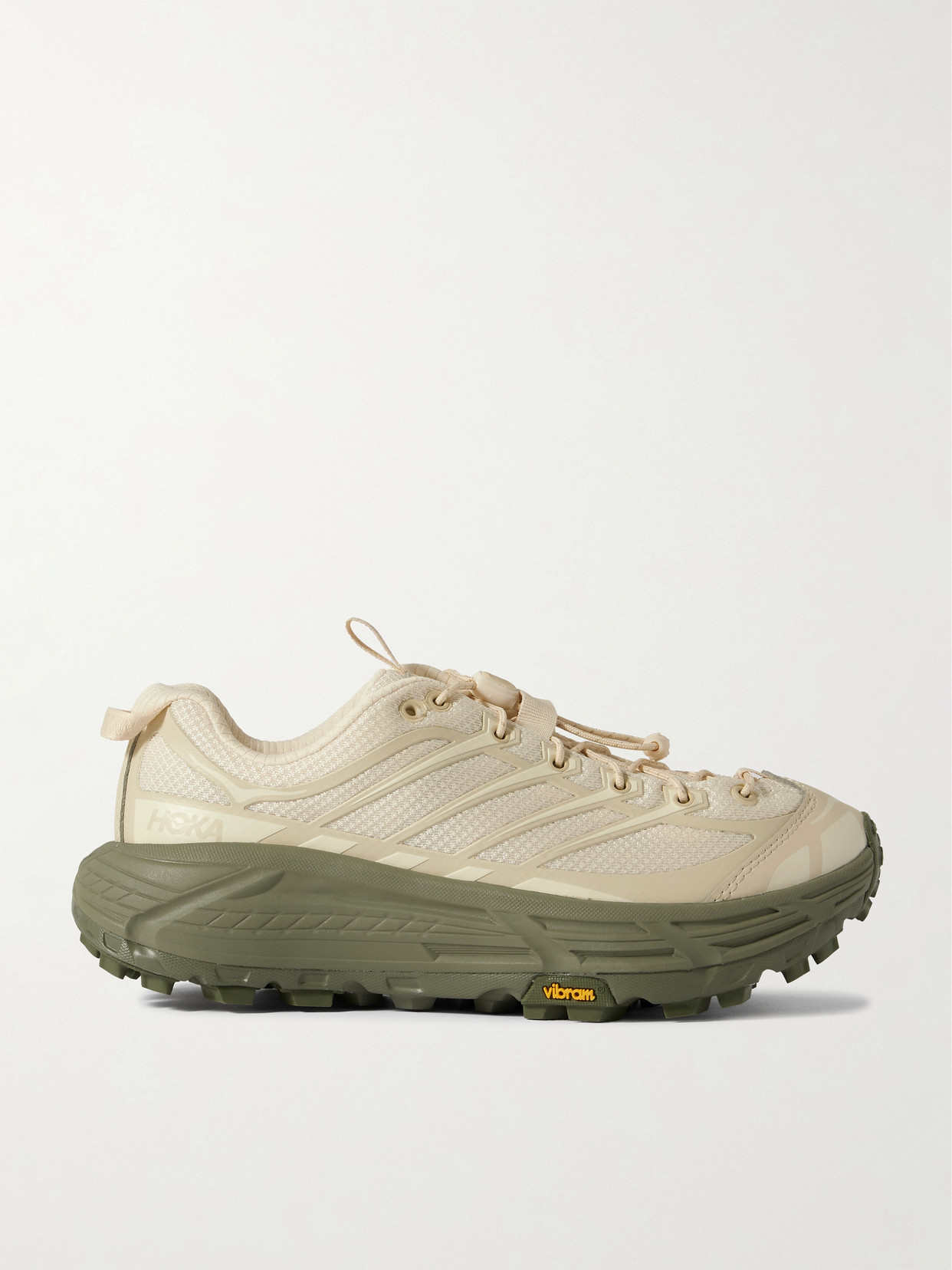 Hoka Mafate Three2 Rubber-trimmed Mesh Sneakers In Neutrals