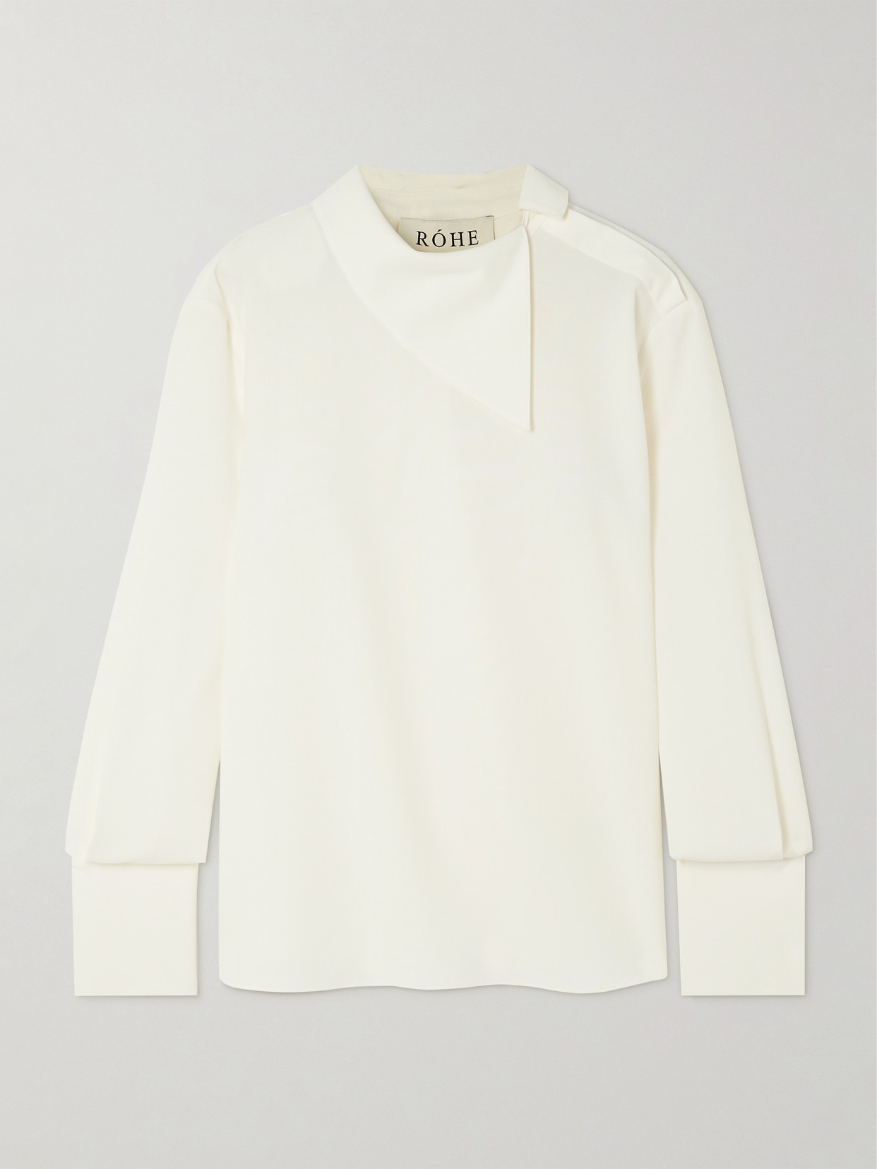 Rohe Asymmetric Wool-blend Blouse In Cream