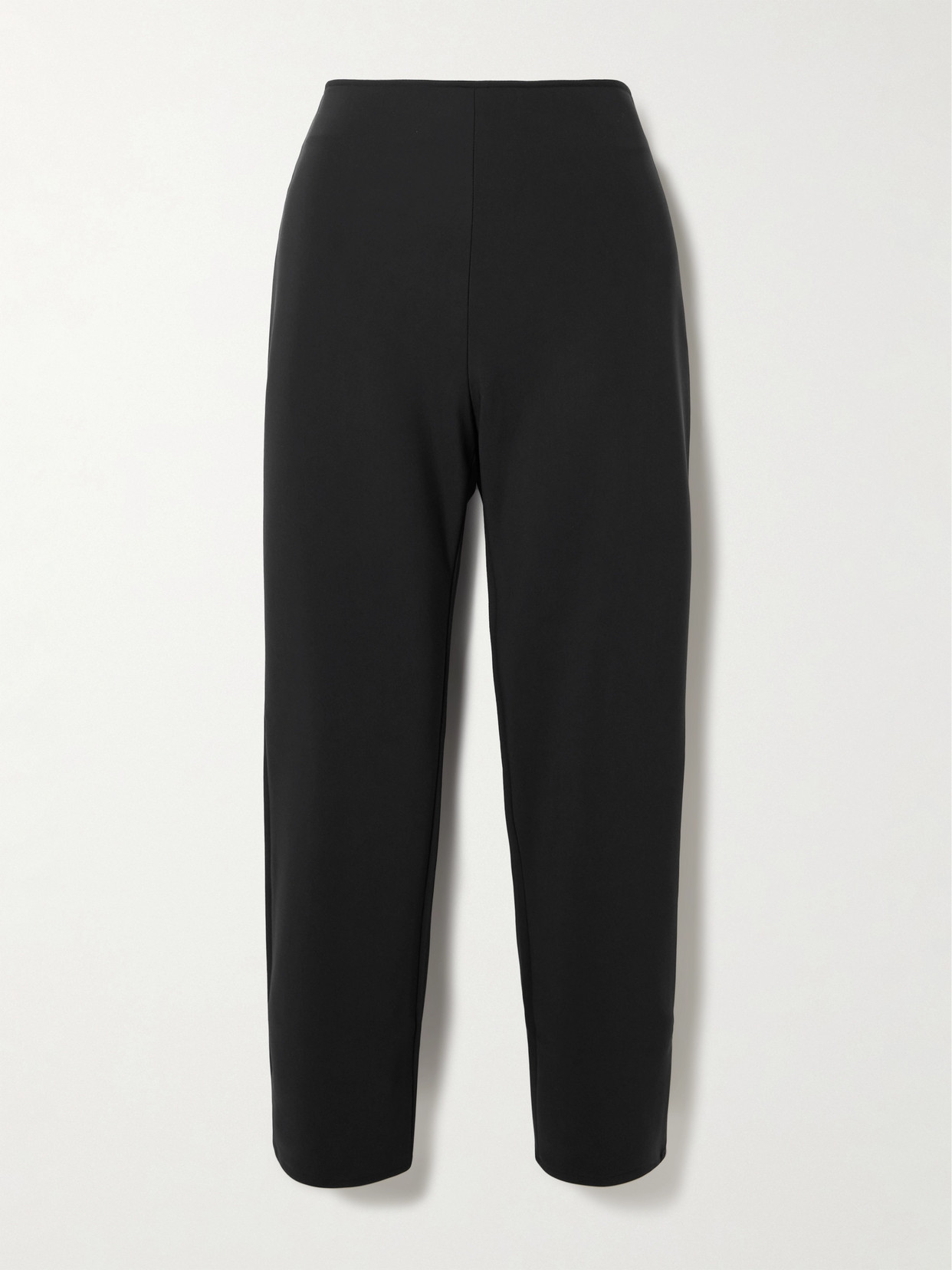 Rohe Cropped Stretch Recycled-scuba Tapered Pants In Black