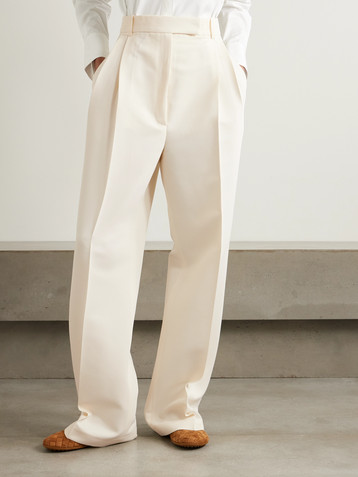 Róhe Pleated recycled-twill wide-leg pants