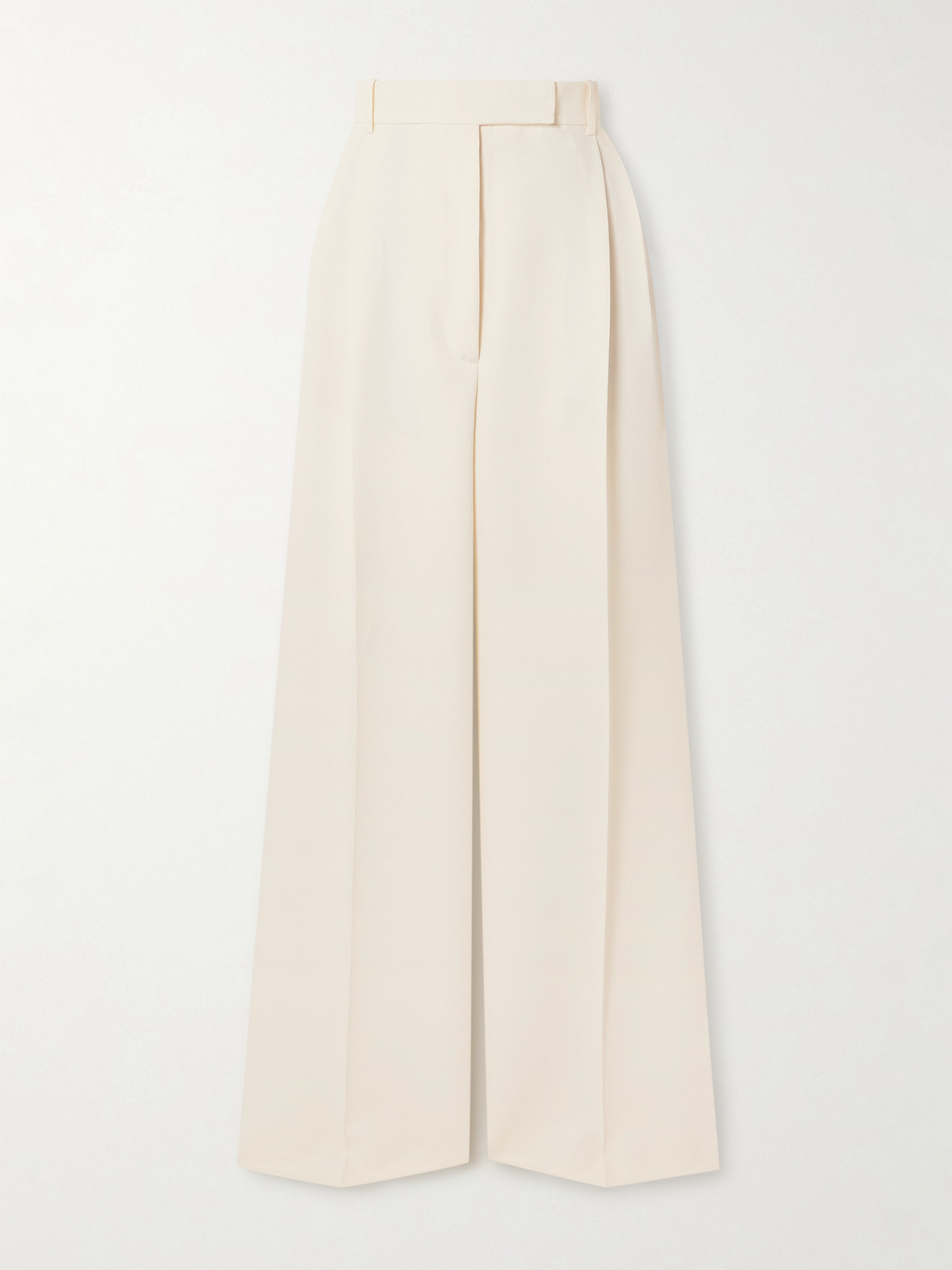 Rohe Pleated Recycled-twill Wide-leg Pants In Off-white
