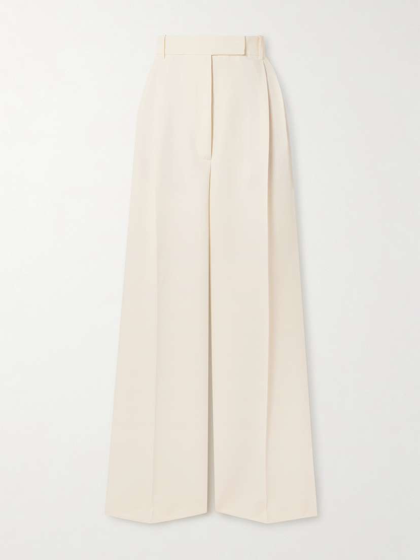 RÓHE Pleated Recycled-twill Wide-leg Pants