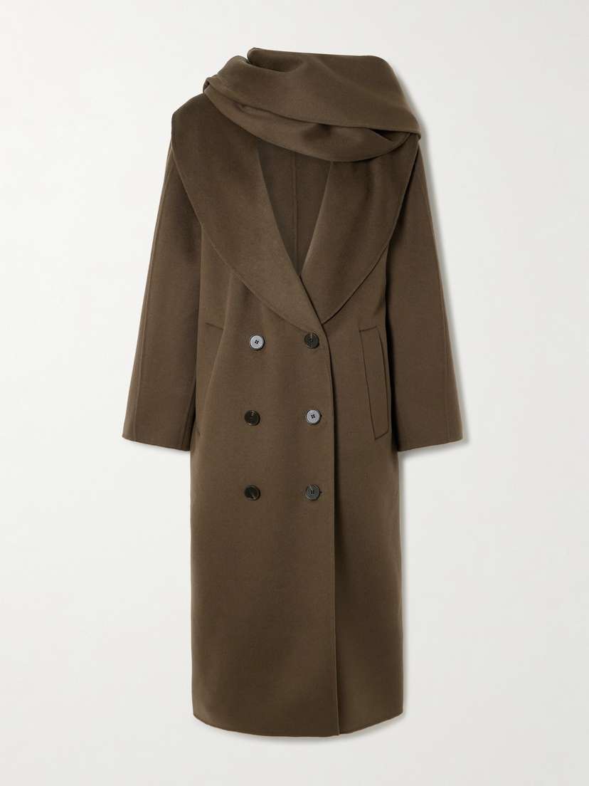 RÓHE Double-breasted Scarf-detailed Layered Wool Coat