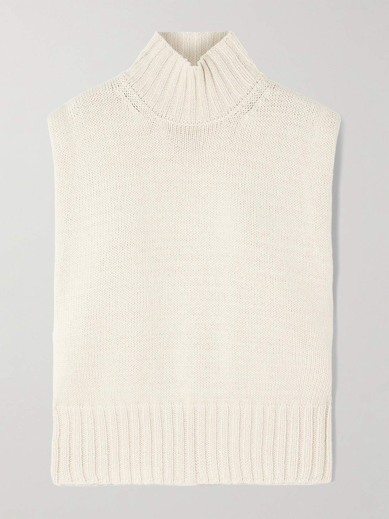 Rohe Wool And Cashmere-blend Turtleneck Vest In Cream