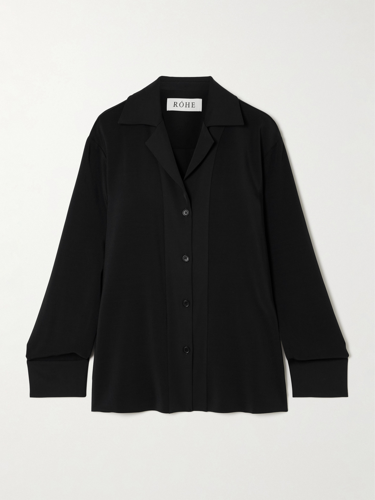 Rohe Satin-trimmed Crepe Shirt In Black