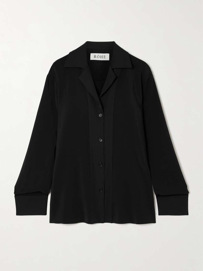 RÓHE Satin-trimmed Crepe Shirt