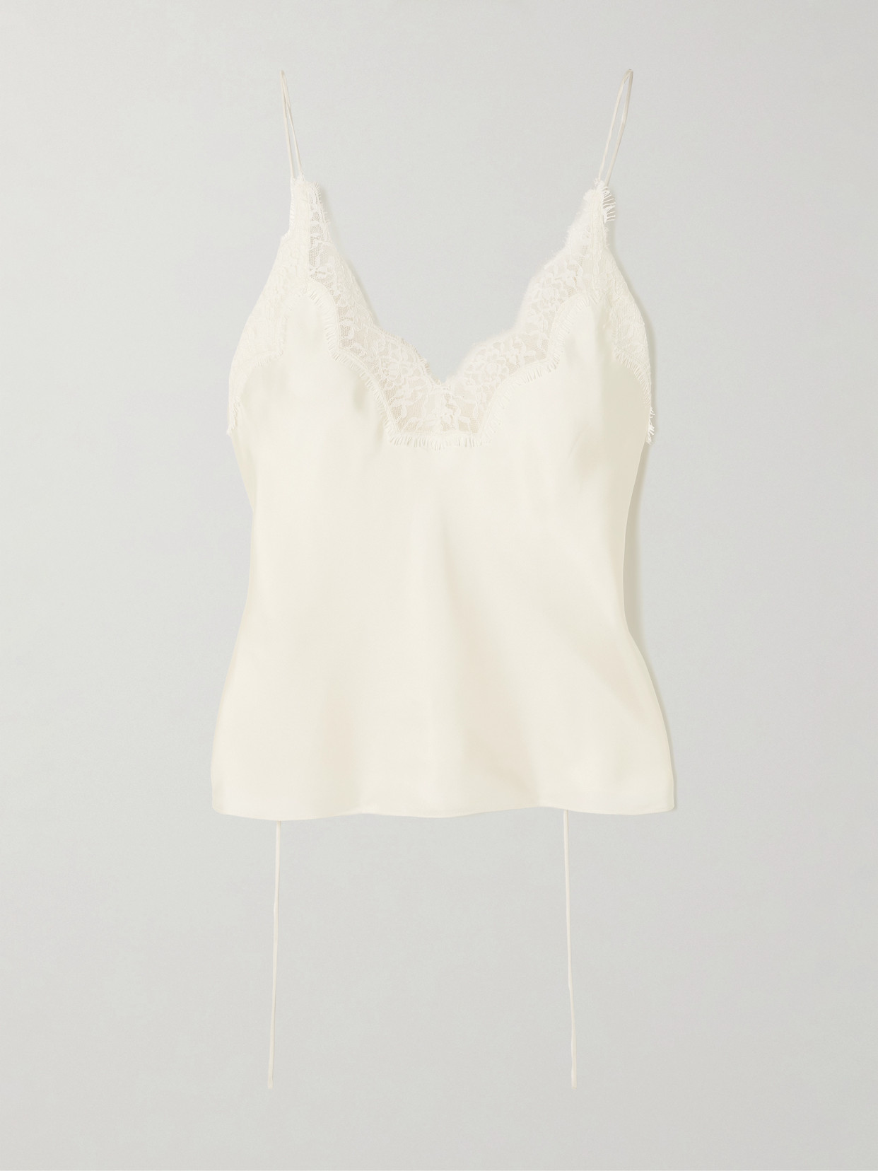 Rohe Silk Top With Lace Profile In Cream