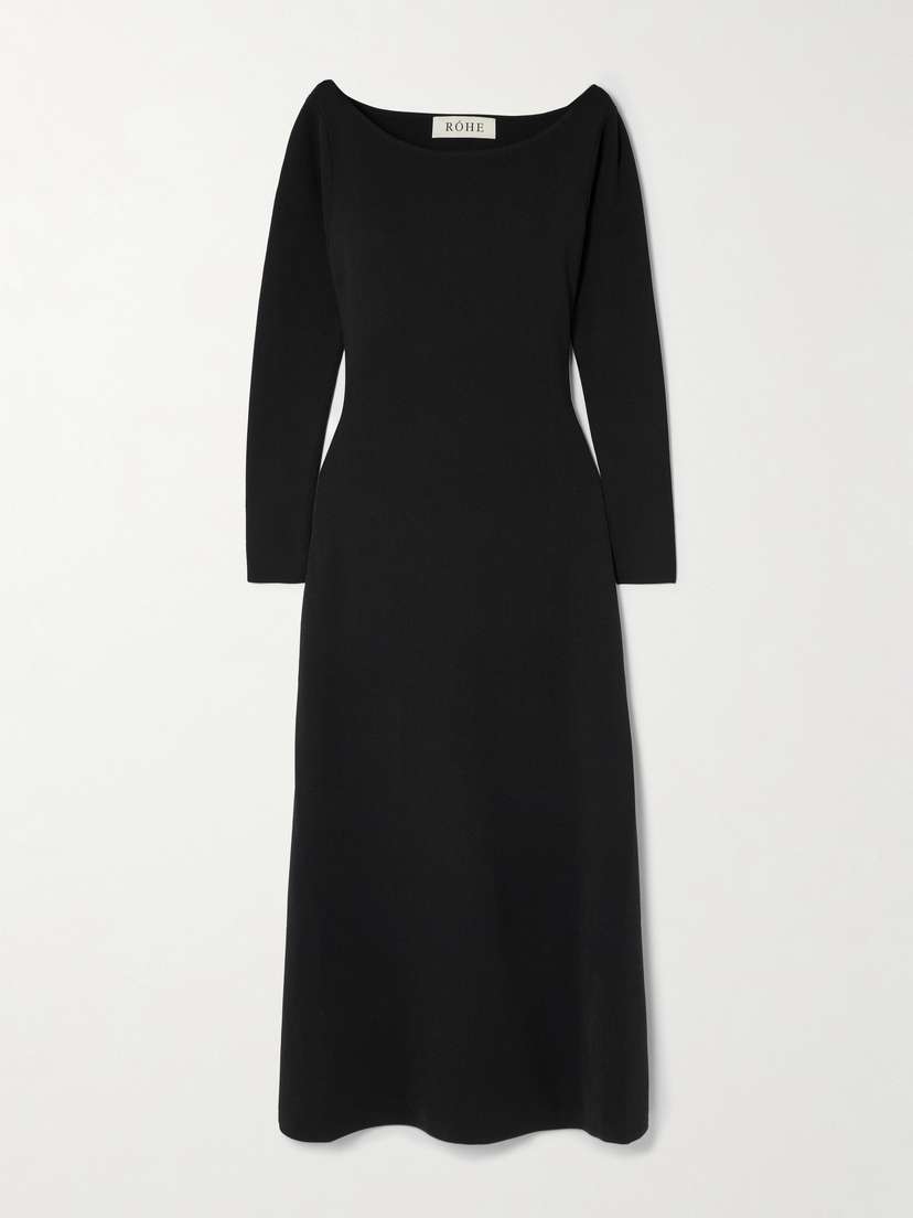 RÓHE Off-the-shoulder Ribbed-knit Maxi Dress