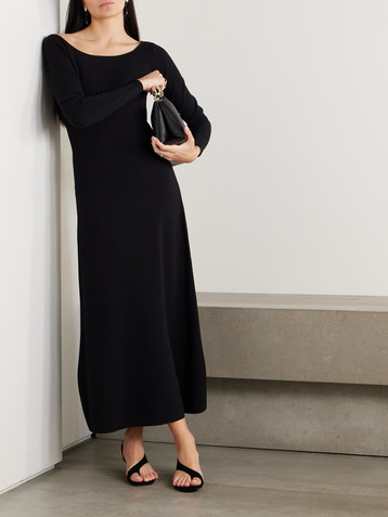 Róhe Off-the-shoulder ribbed-knit maxi dress