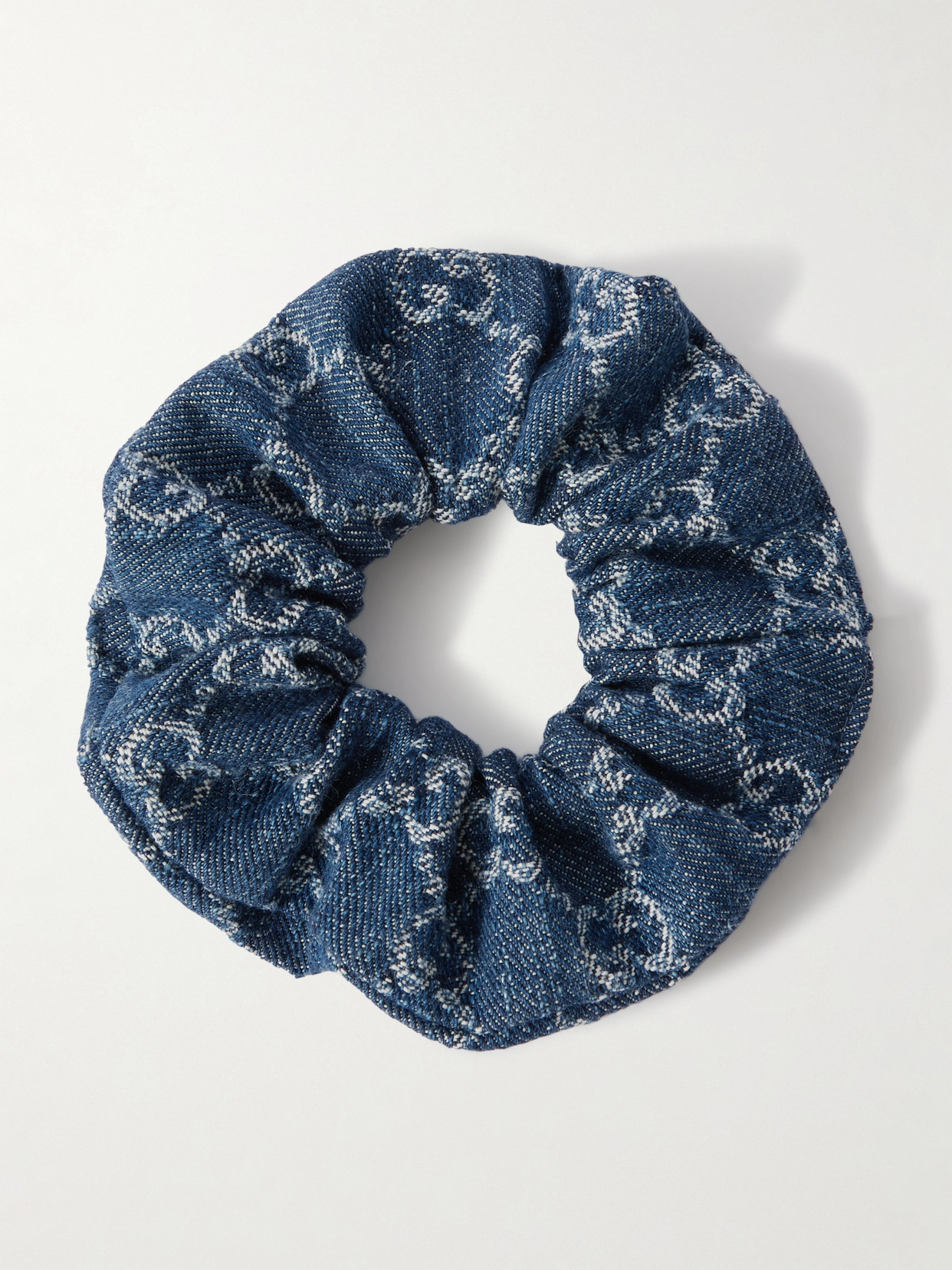 Gucci Denim-jacquard Hair Tie In Blue