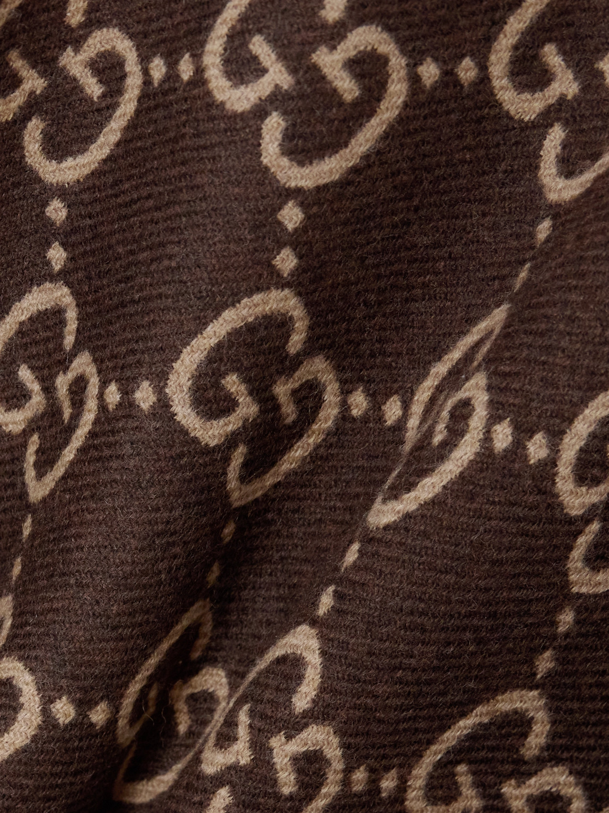 Fringed Wool-Jacquard Wrap