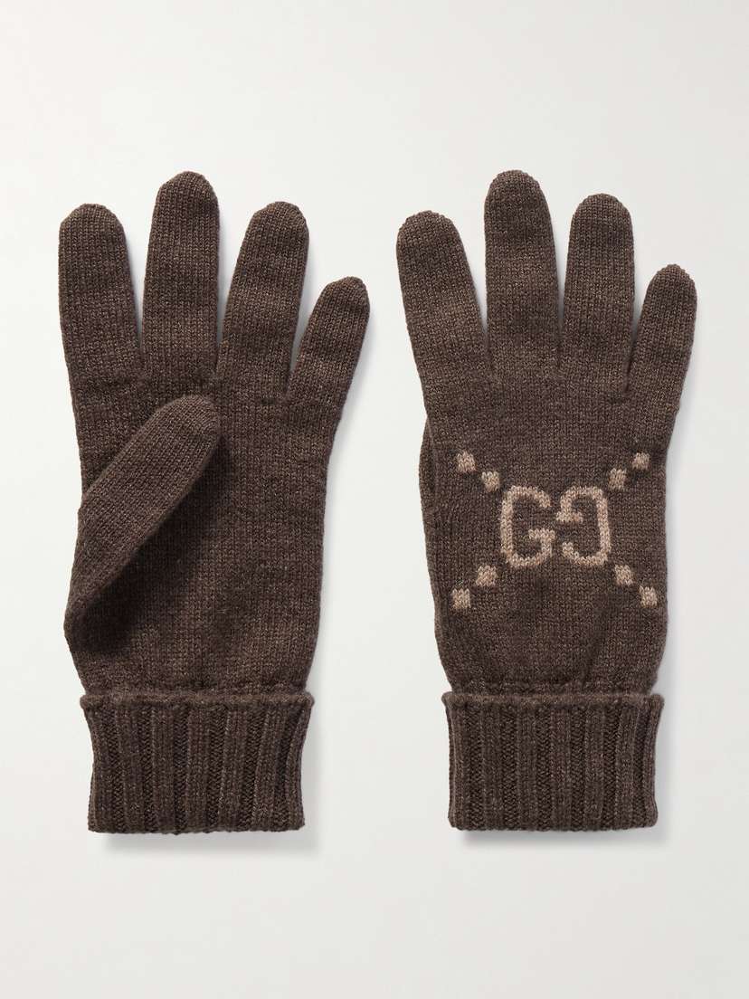 Gucci Intarsia-knit Cashmere Gloves