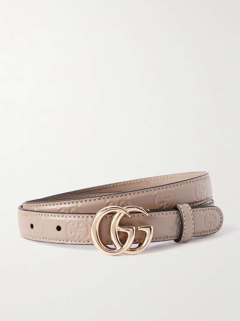 Gucci Gg Marmont 2.0 Debossed Leather Belt