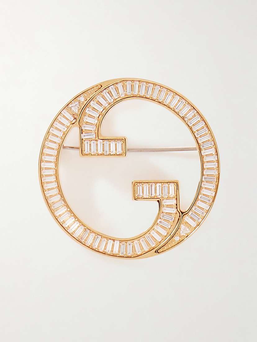 Gucci Blondie Gold-tone Crystal Brooch