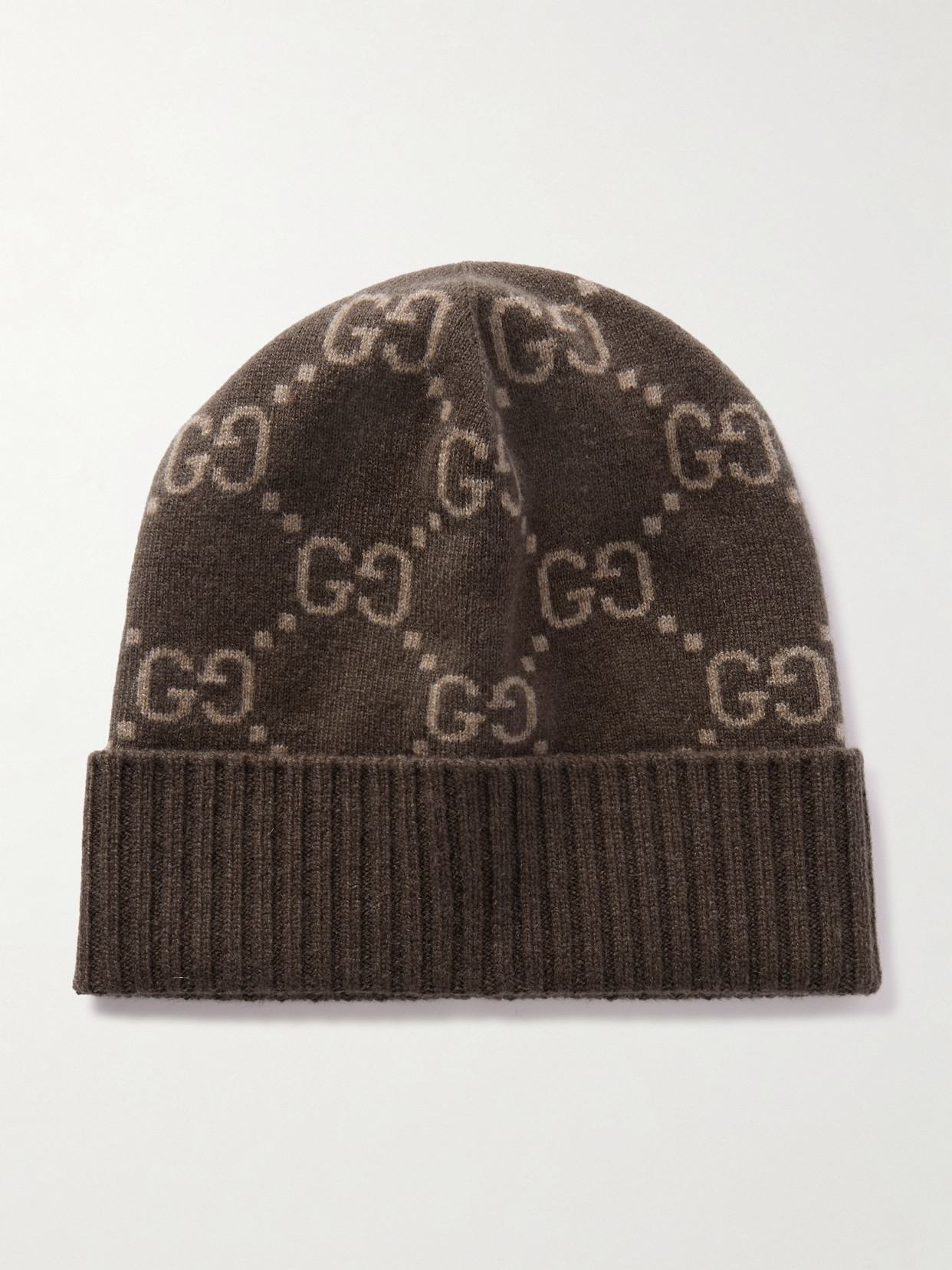 Gucci Cashmere-jacquard Beanie In Grey