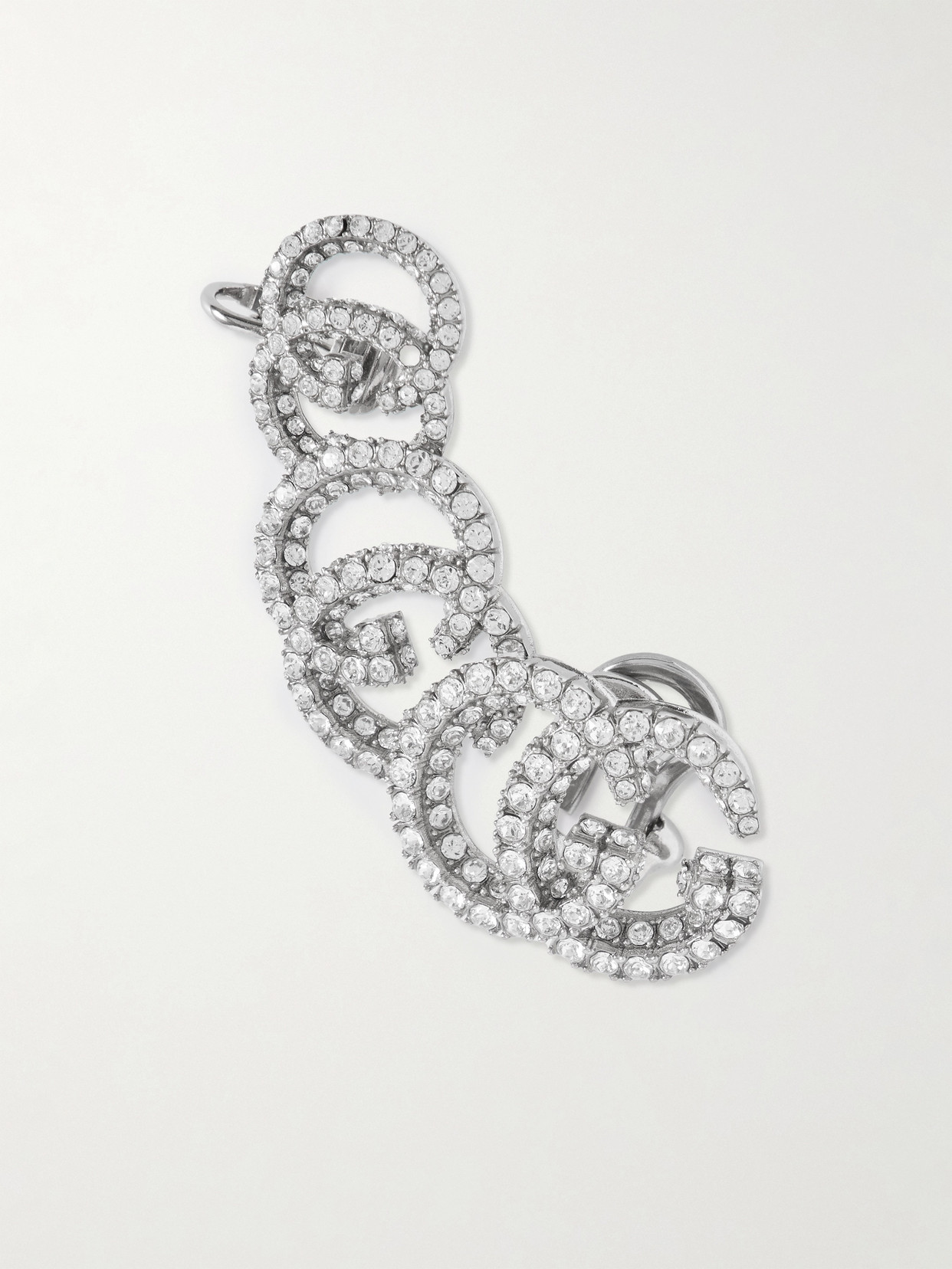 Gucci - Gg Marmont Silver-tone Crystal Single Earring - One size