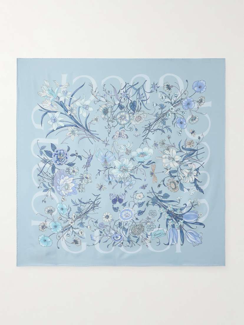 Gucci Flora Floral-print Silk-twill Scarf