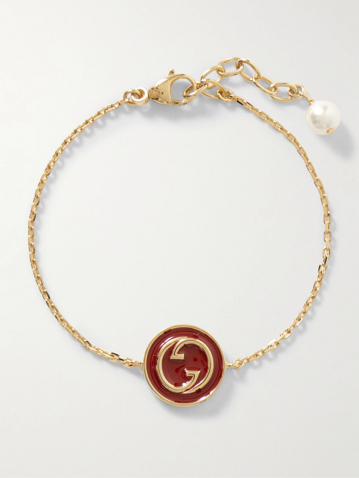 Gucci Blondie Gold-tone, Faux Pearl And Enamel Bracelet