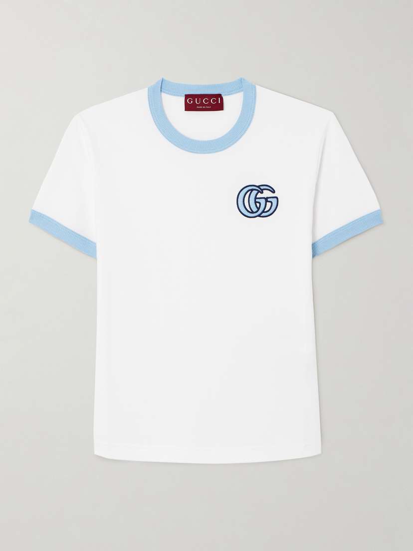 Gucci Embroidered Cotton-jersey T-shirt